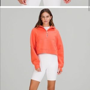 Lululemon Warm Coral Half Zip Scuba